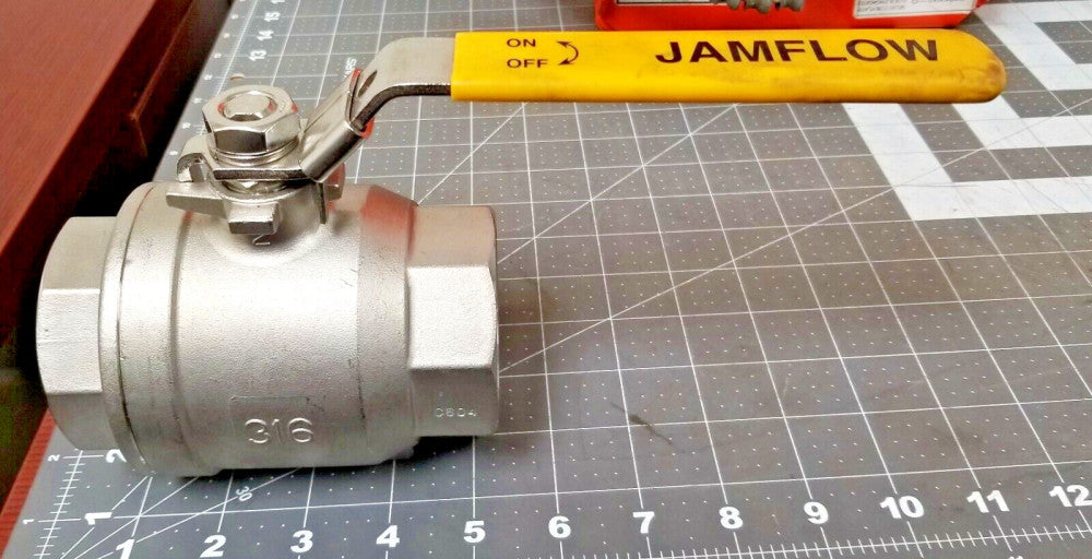 2" 2-PC FULL PORT 1000 WOG BALL VALVE 316 FEMALE NPT J & M Internation [A8B1]