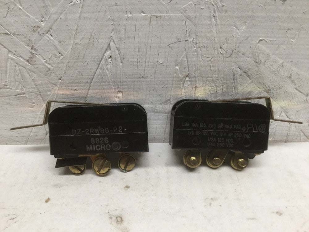 Micro Switch BZ-2RW88-P2 Snap Action Limit Switch 15A 125, 250 or 480 VAC (2PK)