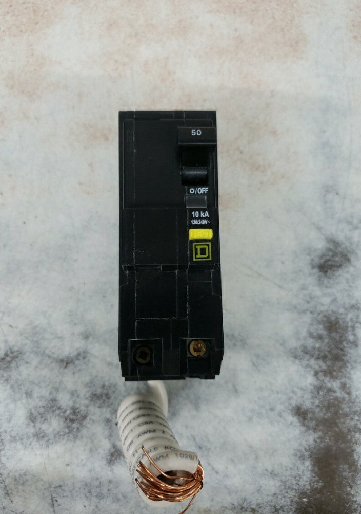 Square D QO250GFI 2 Pole 50 Amp 120 240V AC QO Plug In GFCI GFI Circuit  Breaker