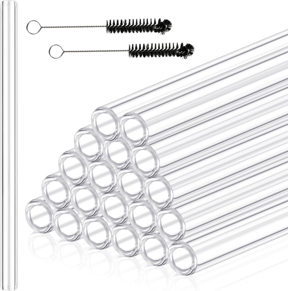 20 Pieces 12 Inches Long Clear Glass Tubes for Art DIY, 12Mm OD 8Mm ID 2Mm Thick