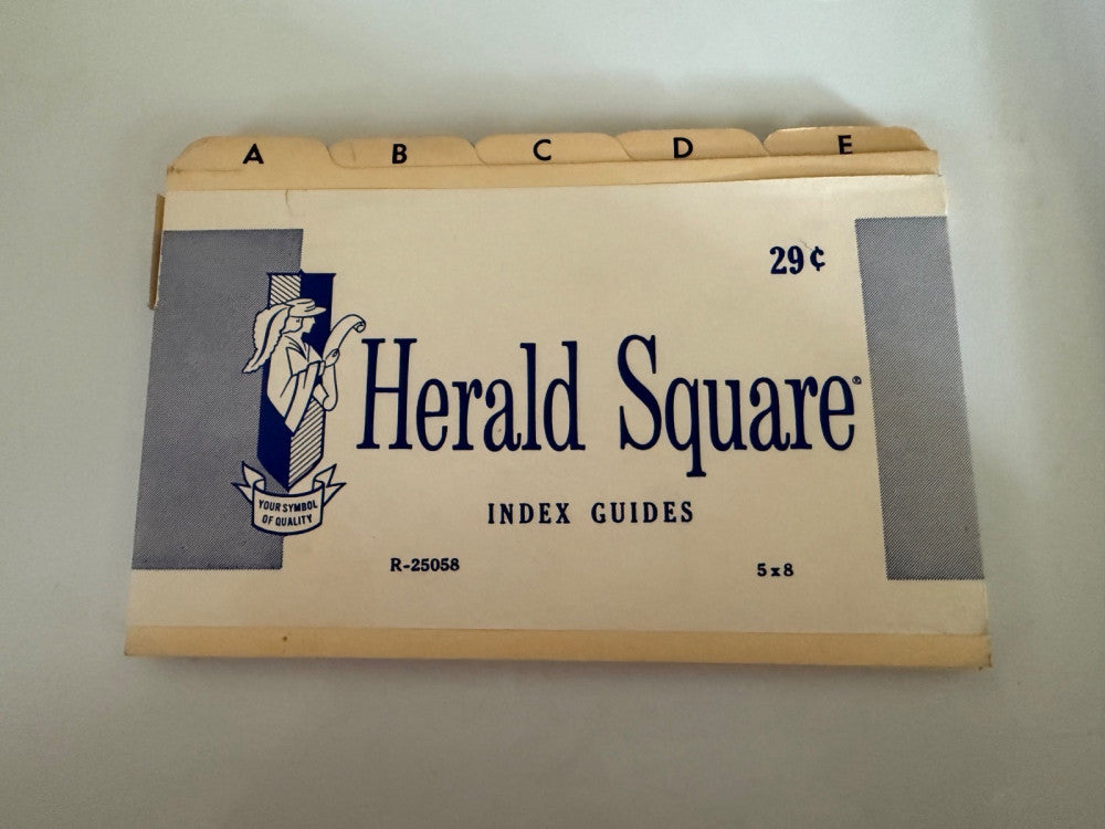 VTG HERALD SQUARE 5X8 INDEX GUIDES CARDS WOOLWORTH USA #R-25058 NOS A-Z