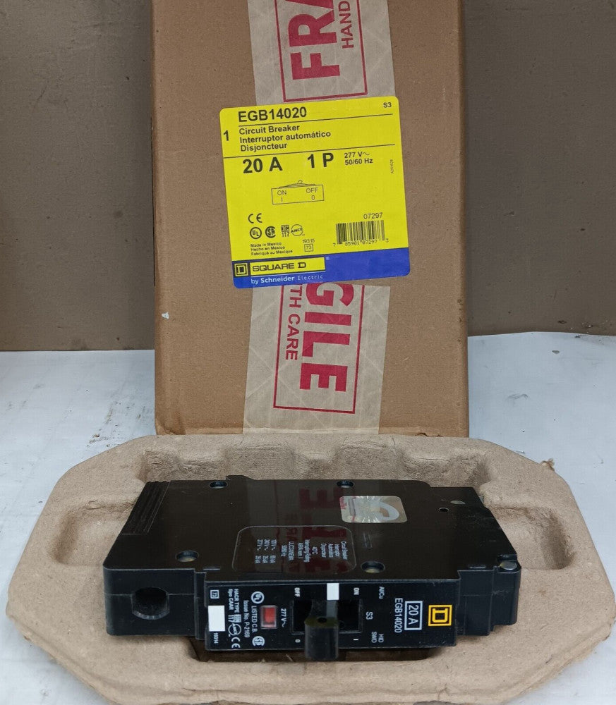 NEW SQUARE D 20 AMP BOLT-ON CIRCUIT BREAKER 1 POLE 277 VAC EGB14020