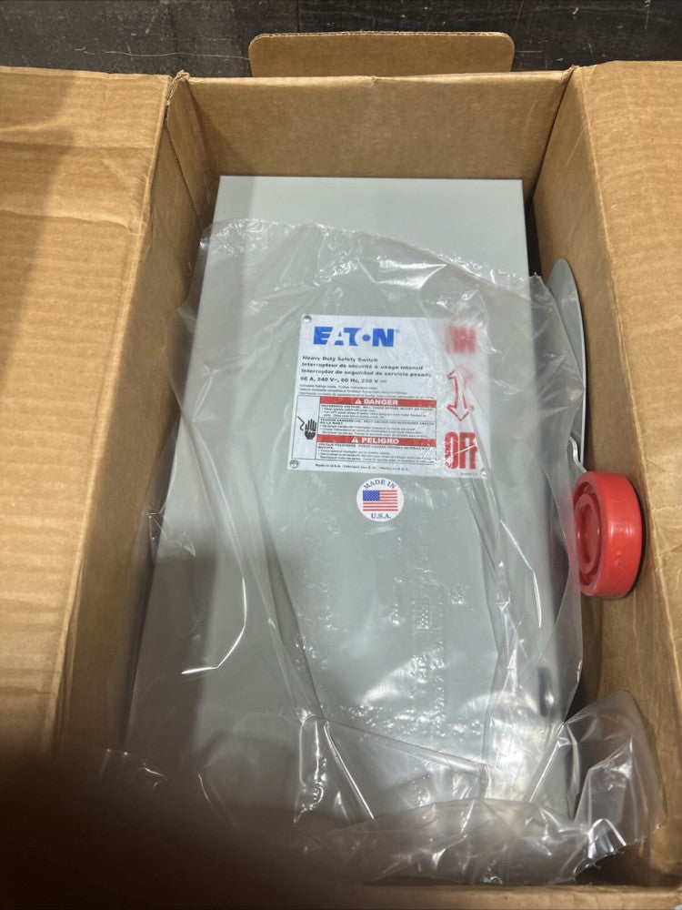Eaton NSB DH322NGK Safety Switches DH 3P 60A 240V 50/60Hz 3Ph Fusible 4Wire EA N