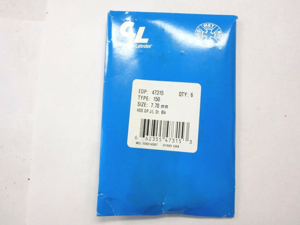 Chicago-Latrobe (47315) 7.70mm HSS Jobber Length Drill Bits - Lot of 5 