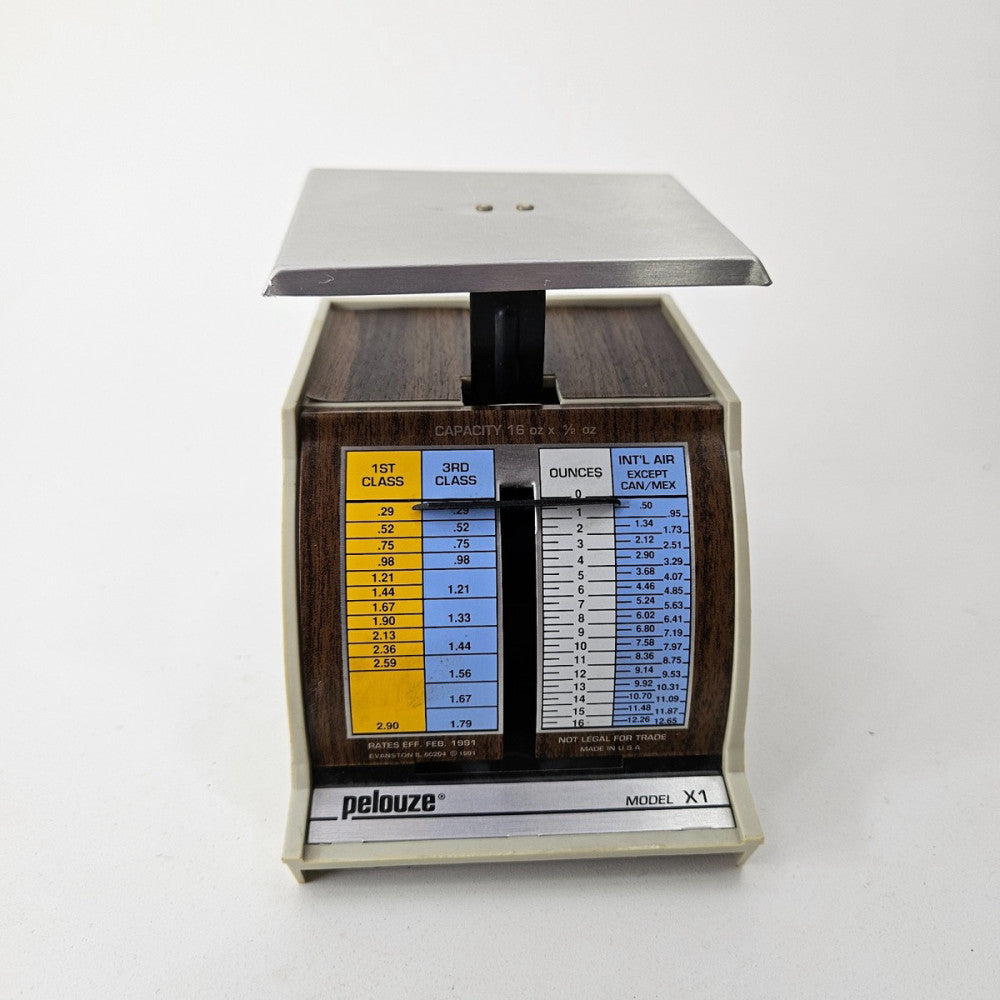 Vintage Postal Scale Pelouze 1LB. Capacity Model X1, FEB 1991  Table Top Scale