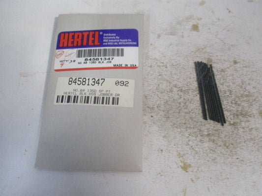 (84581347) #60 11/16" x 1-5/8" 135° High Speed Steel Jobber Drill - Qty 9