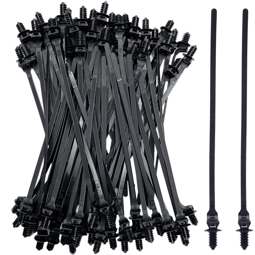 80 Pack Nylon Push Mount Cable Zip Tie, 8.3"x0.18" Heavy Duty Nylon Push Moun...