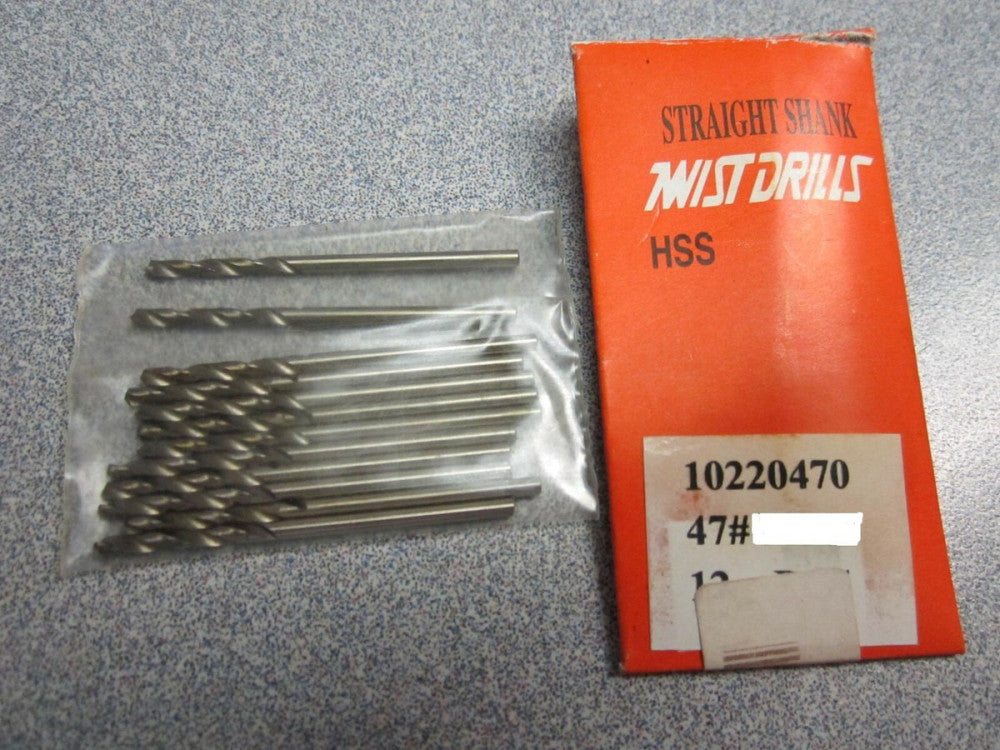 (10220470) Multi-Purpose #47 (.0785") HSS Screw Machine Drill Bits - Lot of 12