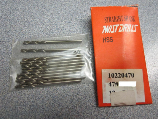 (10220470) Multi-Purpose #47 (.0785") HSS Screw Machine Drill Bits - Lot of 12