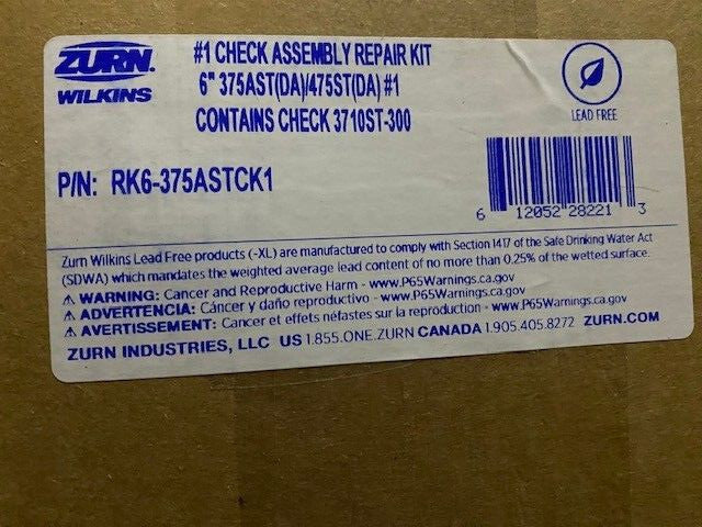 ZURN RK6-375ASTCK1, 6 Inch Repair Kit, Check Assembly (NEW)