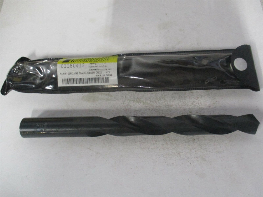 (01180413) 41/64" x 7-1/8" OAL 118° Spiral Flute High Speed Steel Jobber Drill 