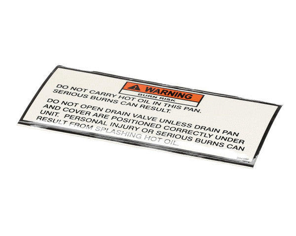 33448 Henny Penny Label-Drain Pan Warning Genuine OEM HEN33448