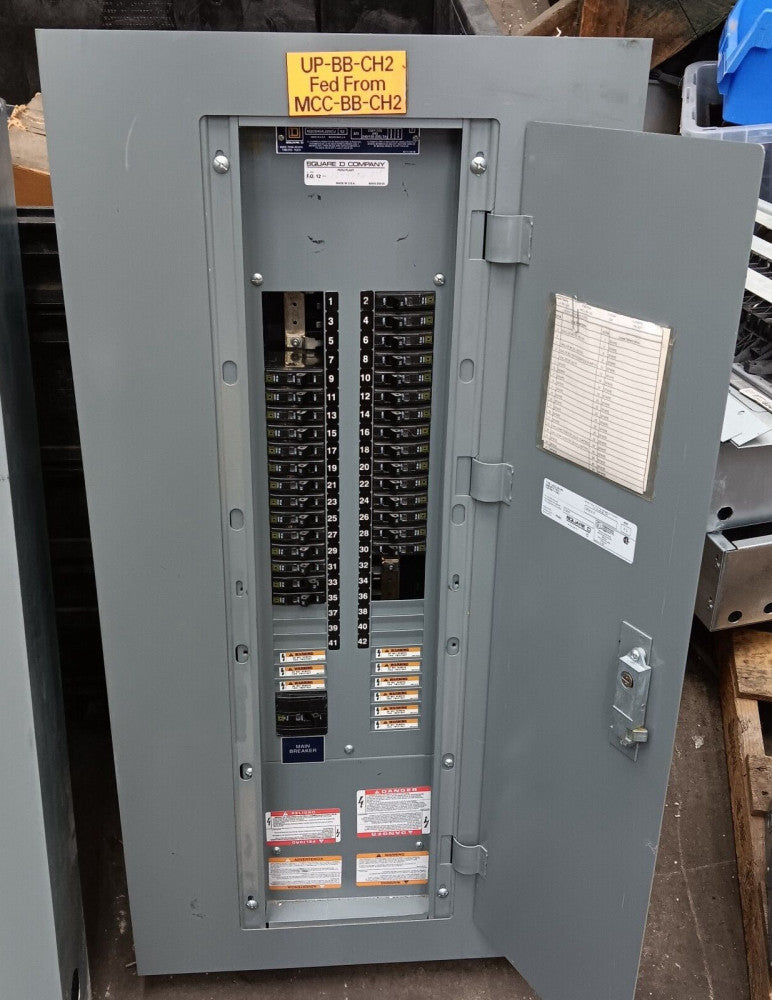 SQUARE D 225 AMP MAIN BREAKER NQOD PANELBOARD 42 CIRCUIT 208Y/120V 100 AMP MAIN