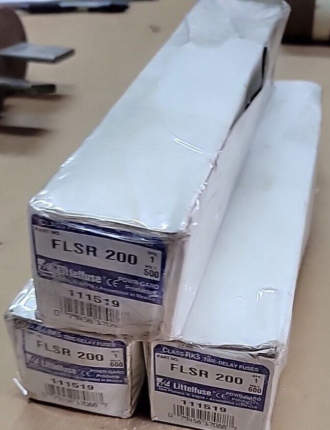 new old stock lot of 3 Littelfuse FLSR200 200A 600/300V Electrical Fuse