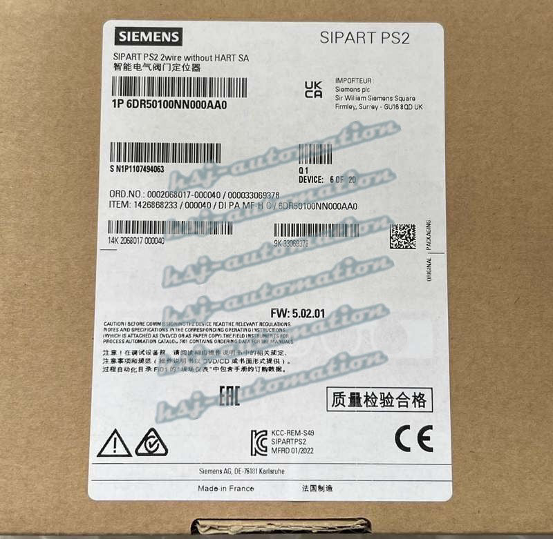 6DR5110-0NN00-0AA0 1PCS NEW SIEMENS Positioner 6DR5110-0NN00-0AA0