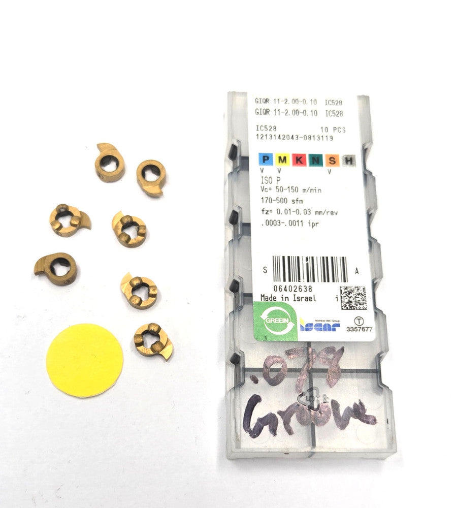 ISCAR*GIQR 11-2.00-0.10 IC528*CARBIDE GROOVING INSERT*****LOT OF 7