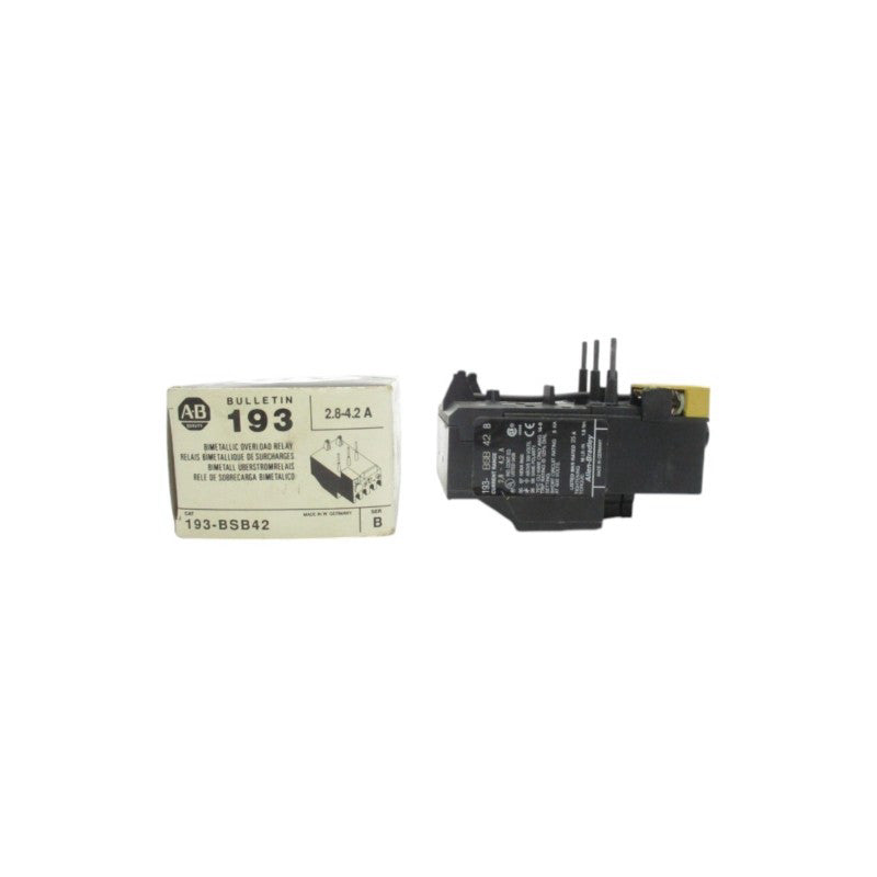 ALLEN BRADLEY 193-BSB42 SER. B 600V 2.8-4.2A (BK/YL) NSMP