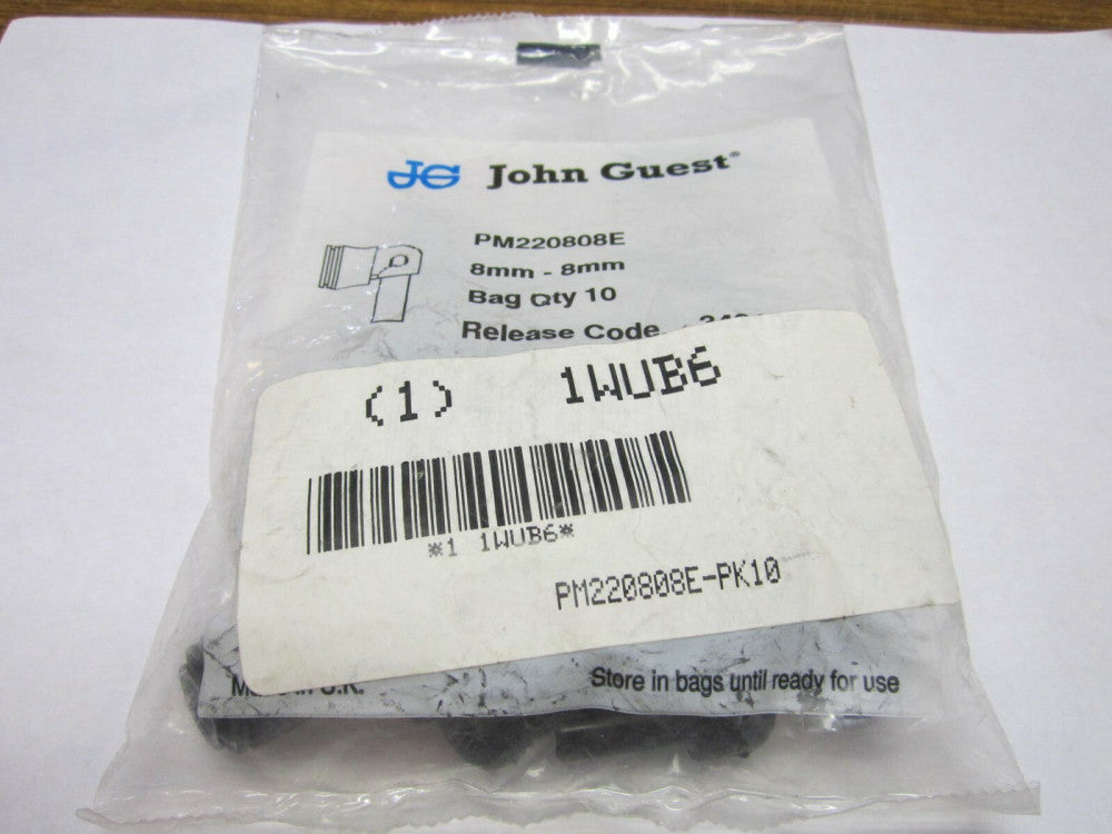 Lot of 10 JOHN GUEST 8MM Tube 8MM Stem Plastic Plug In Elbow, 90 Degrees