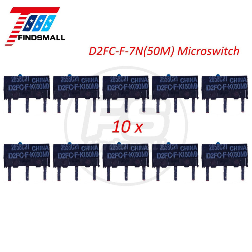 10PCS OMRON Mouse Micro Switch D2FC-F-K(50M) Blue Dot Mouse Button Fretting