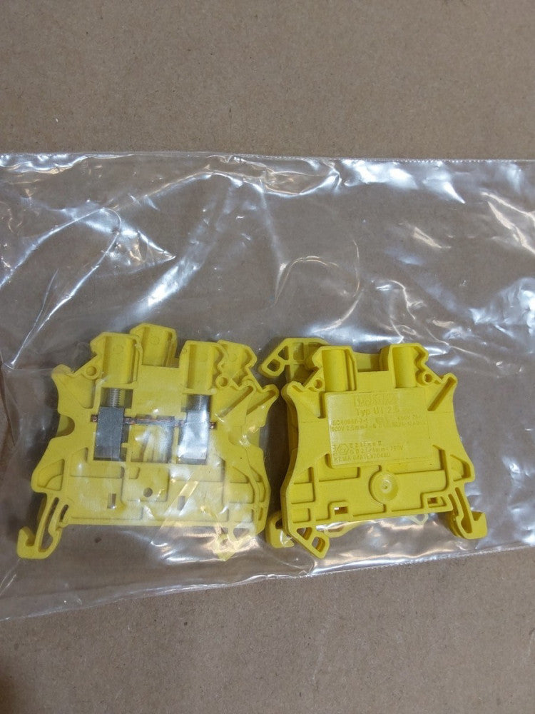 Phoenix Contact Typ UT 2,5 Yellow Terminal Block 1000V 2.5mm LOT OF 4
