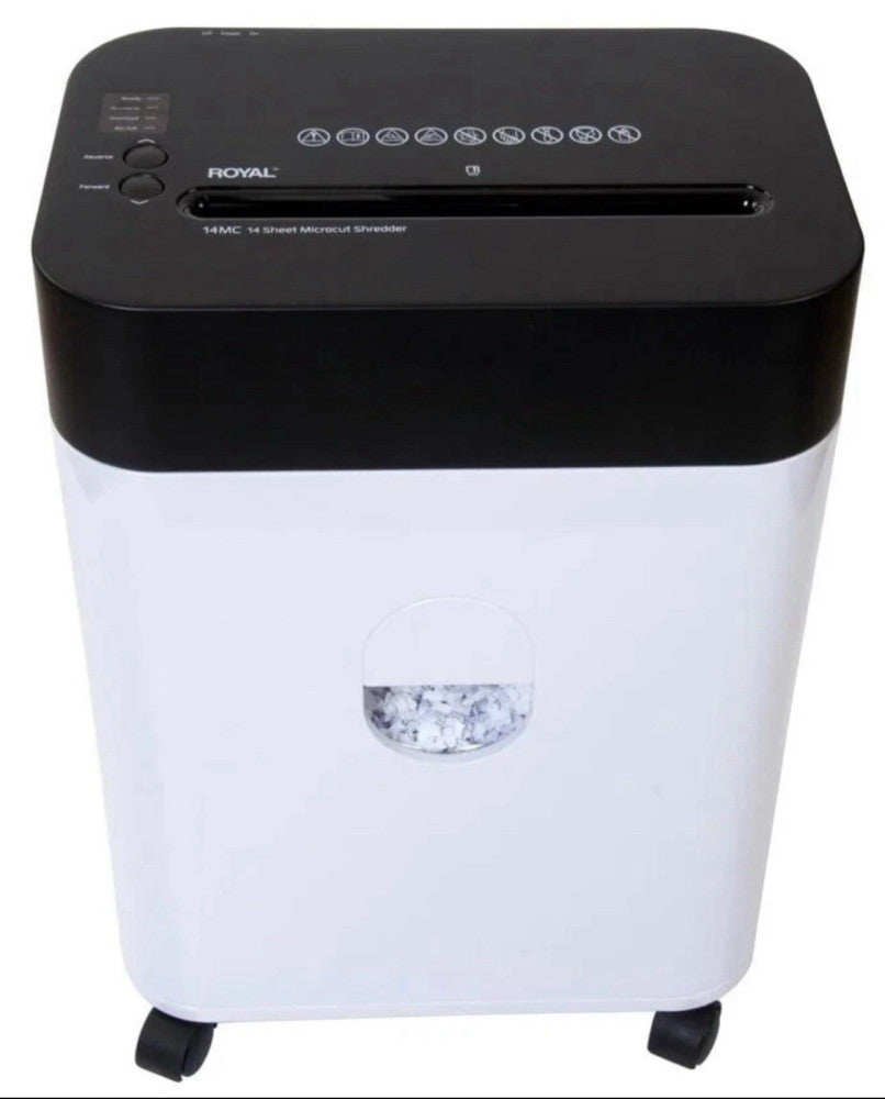 NEW Paper Shredder microcut 14 sheet Royal crosscut auto start/stop