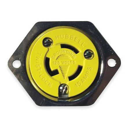 Hubbell Wiring Device-Kellems Hbl47cm15 Flanged Locking Receptacle, L5-15R, 15