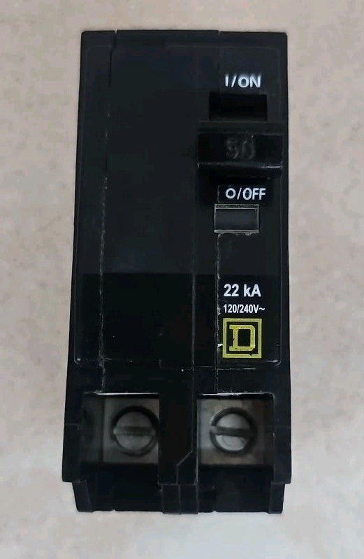 NEW TAKE OUT Square D QOB250VH 22K Circuit Breaker 50 Amp 2P Bolt On SEE PICS