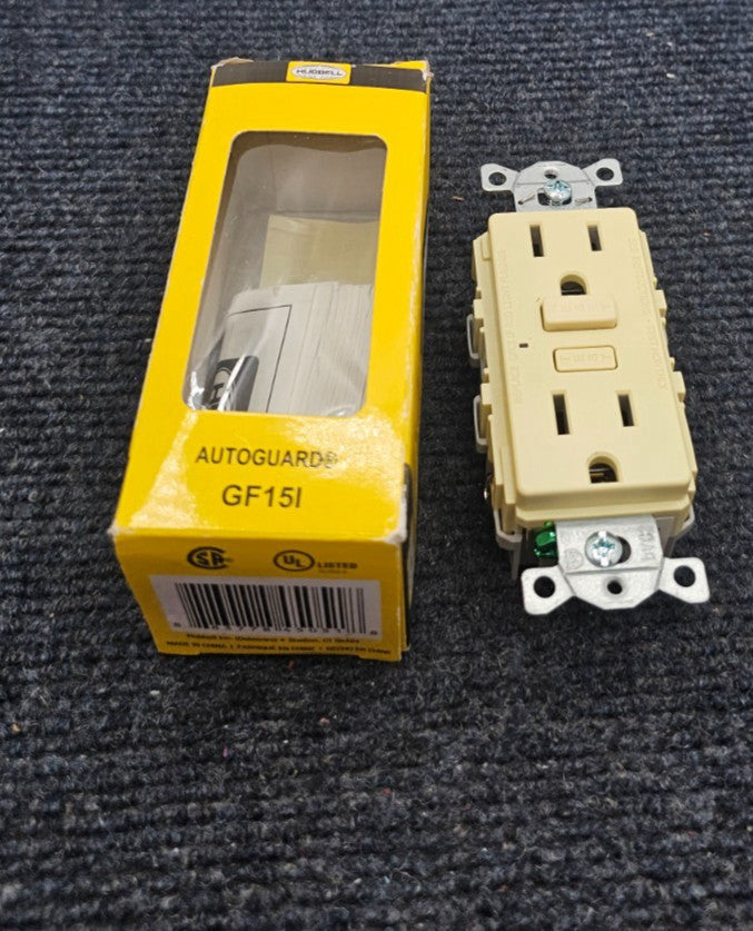 Hubbell Autoguard GF15I GFCI Receptacle Self-Testing 2 Poles