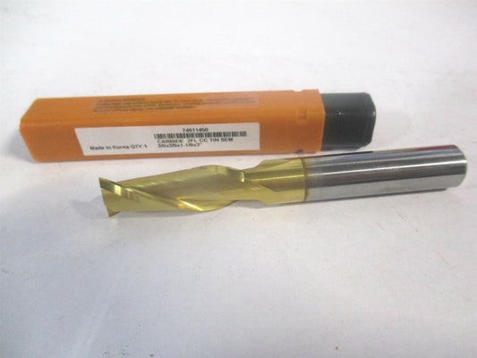 (750575) 3/8" x 1-1/8" x 3/8" x 3" OAL 2 Flute Solid Carbide Square End Mill 