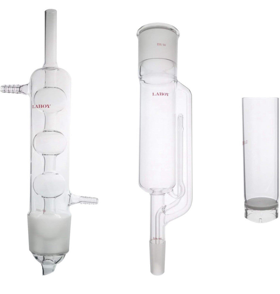 Laboy Glass Soxhlet Extraction Apparatus Set 55/50 with Soxhlet Extraction Tu...