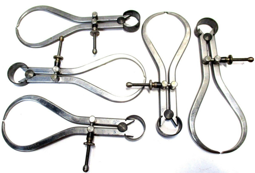 NEW 4" / 100mm Max Measurement 4" Leg Steel Outside Caliper - Lot of 5
