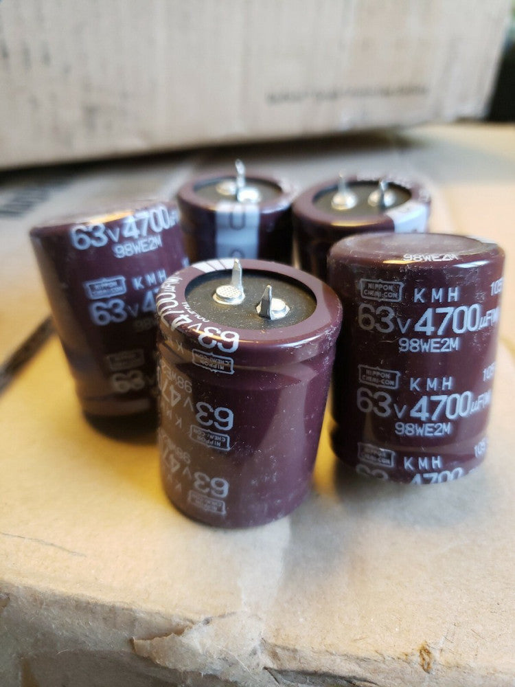(5 PC LOT) Aluminum Electrolytic Capacitors - Snap In 4700uF 63 Volt