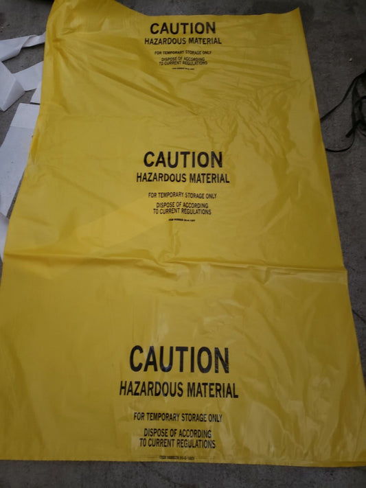 36-8-100Y - Hazardous Materials Low-Density Flat Liner, Yellow, 60", (50/CASE)