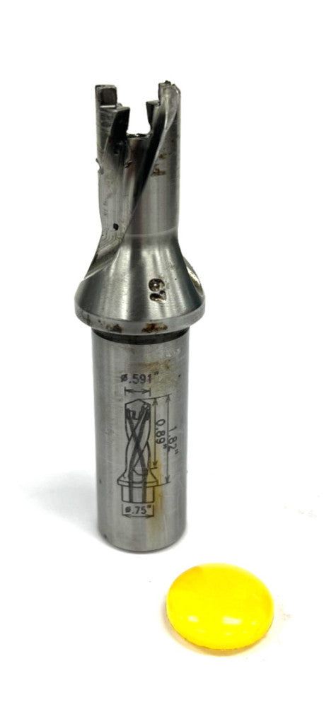 BEAR DCN 0591-089-075A-1.5D INDEXABLE DRILL CUTTING DIA 0.5906" OAL 3.7900"