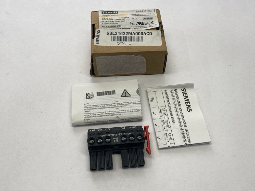 Siemens 6SL3162-2MA00-AC0 SINAMICS Power Cable Connector