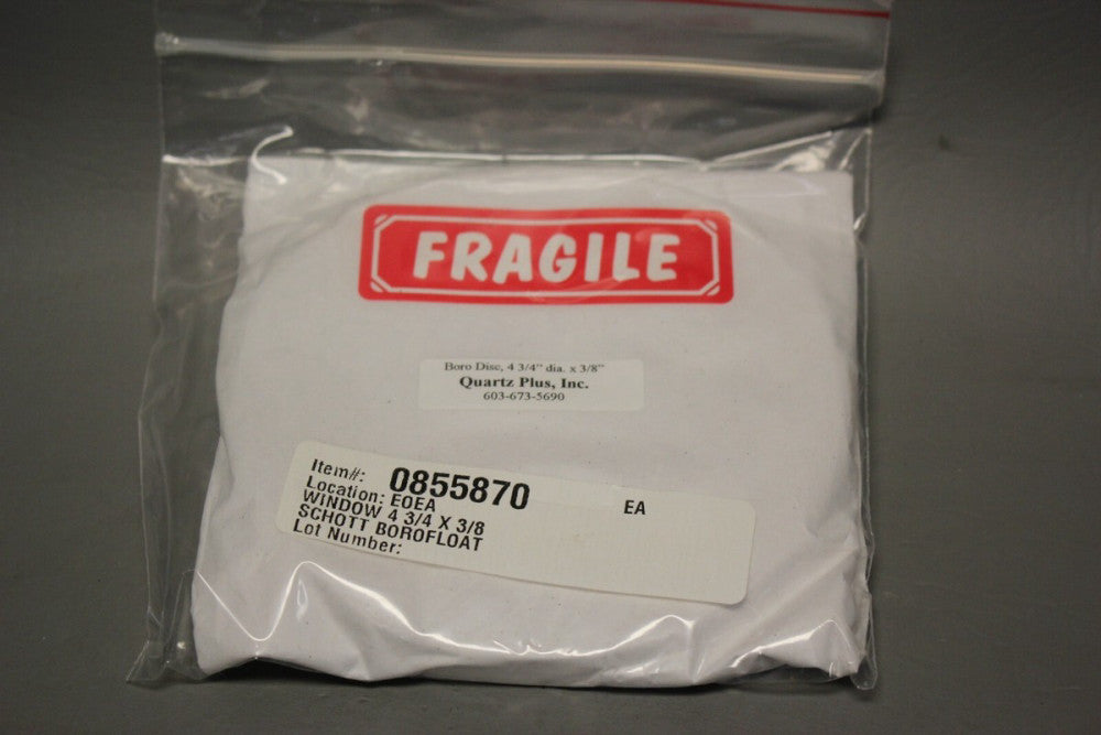 Boro Disc / Borofloat  window  4 3/4" dia. x 3/8" (diameter x thickness)