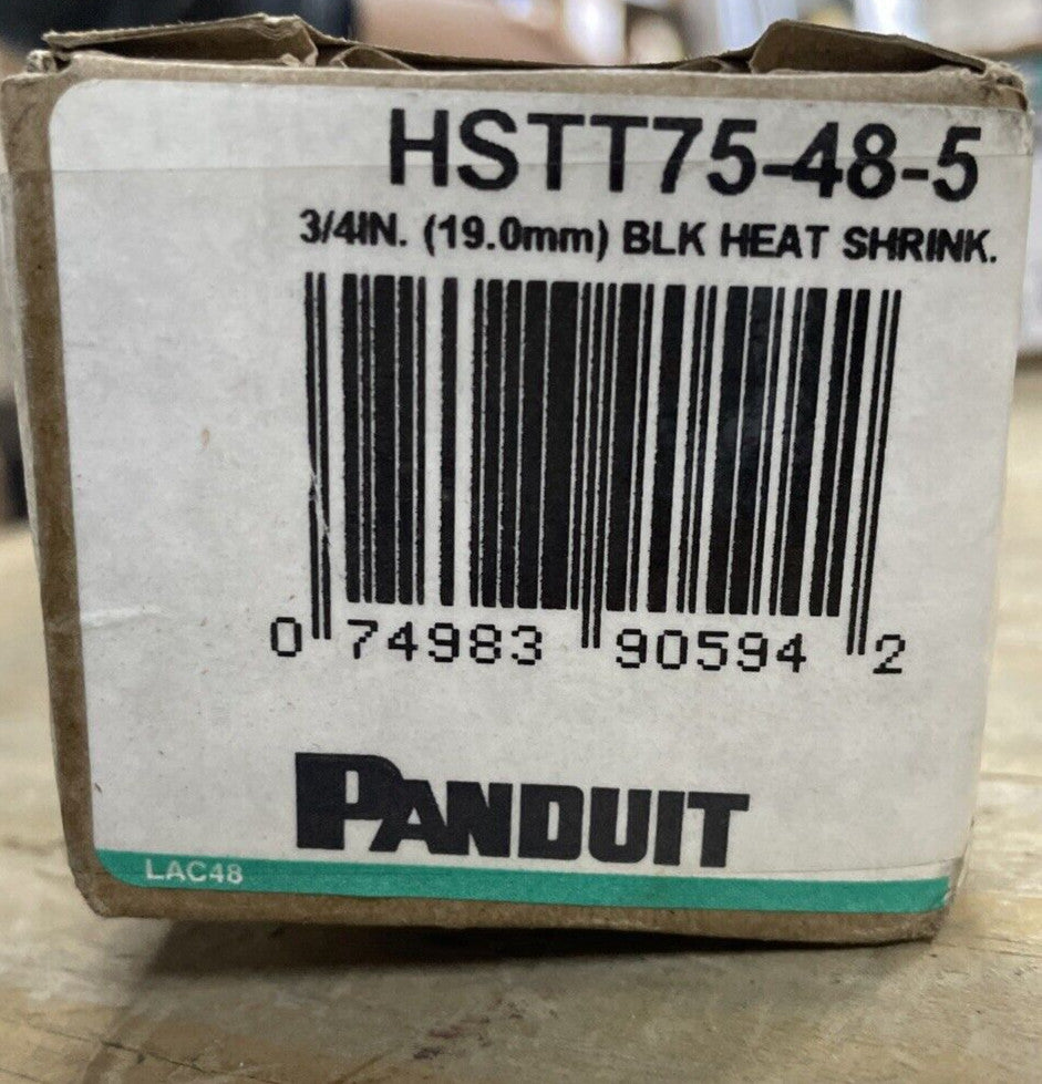 LOT OF 3 Panduit  HSTT75-48-5 - Heat Shrink Thin .75in(19.0mm) Dia Blac