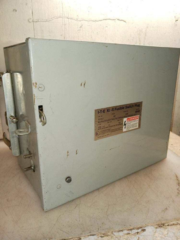 ITE 60 AMP XL-X FUSIBLE VACU-BREAK BUSWAY BUS PLUG SWITCH RV462 3PH 4W 600 VAC