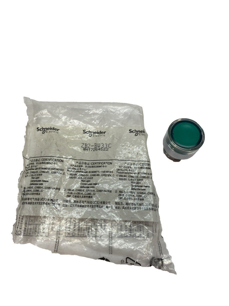 Schneider Electric ZB2-BW33C Flush Push Button, Green, 22 mm