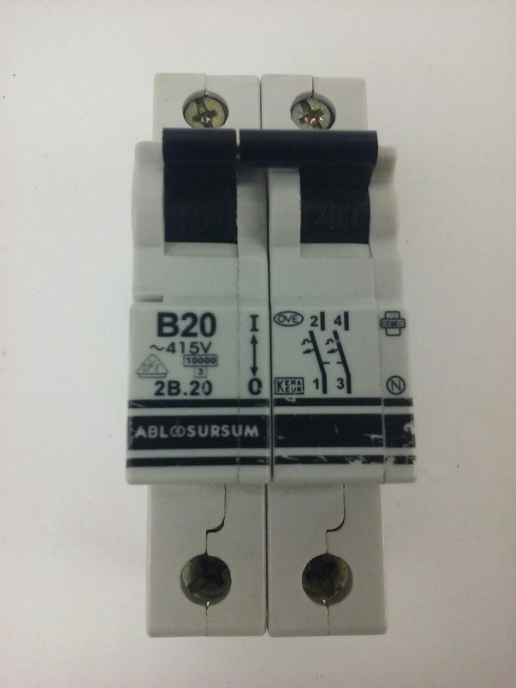 ABL-SURSUM, B20, 2B.20, CIRCUIT BREAKER, 415V, 2P, NEW SURPLUS, B202B20