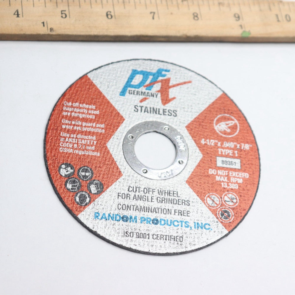 PFX Cut-Off Wheel Stainless 4-1/2" x .040 x 7/8" 80361