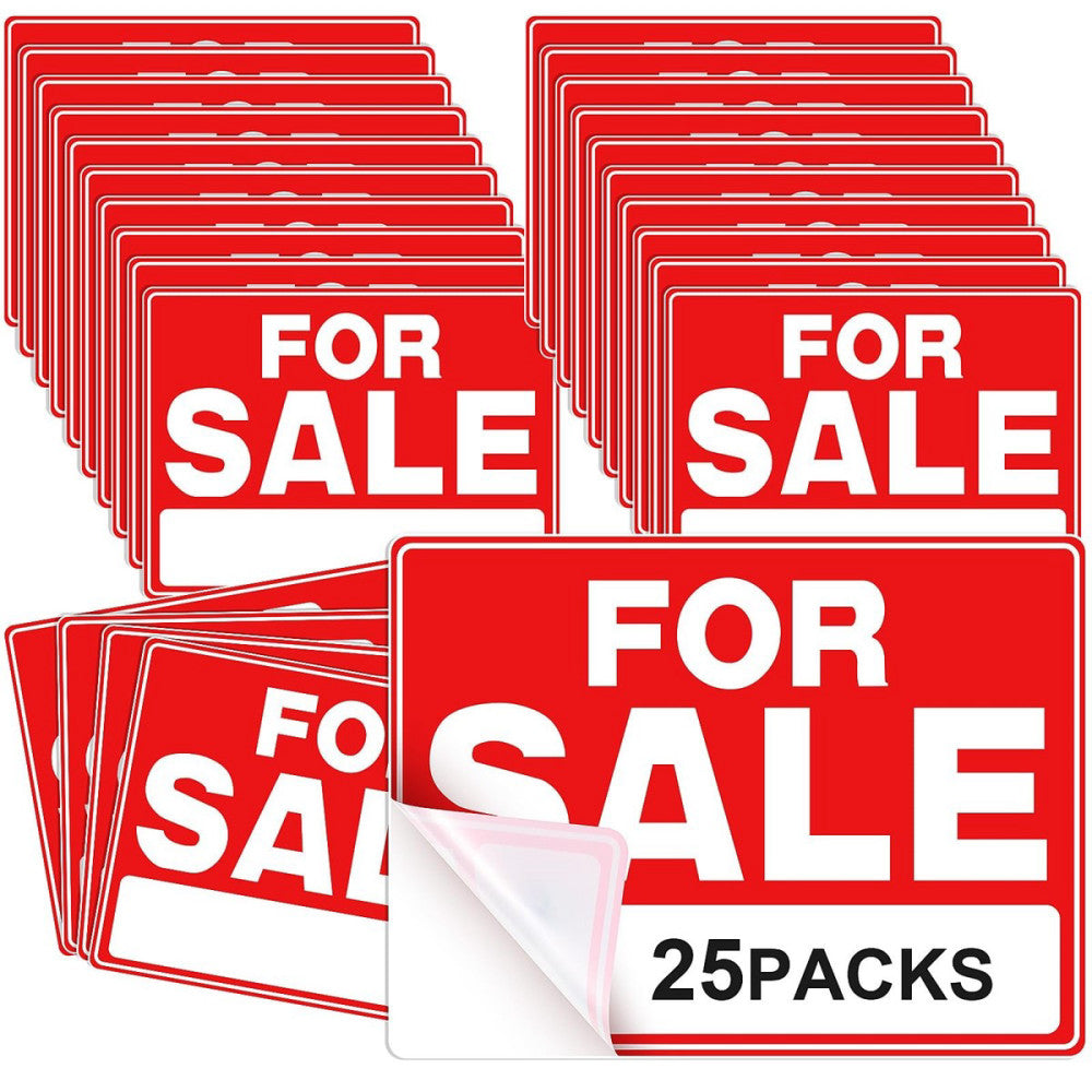25 Pcs For Sale Signs for Car 9 x 12 Inches For Sale Signs Vehicle, Trailer, ...