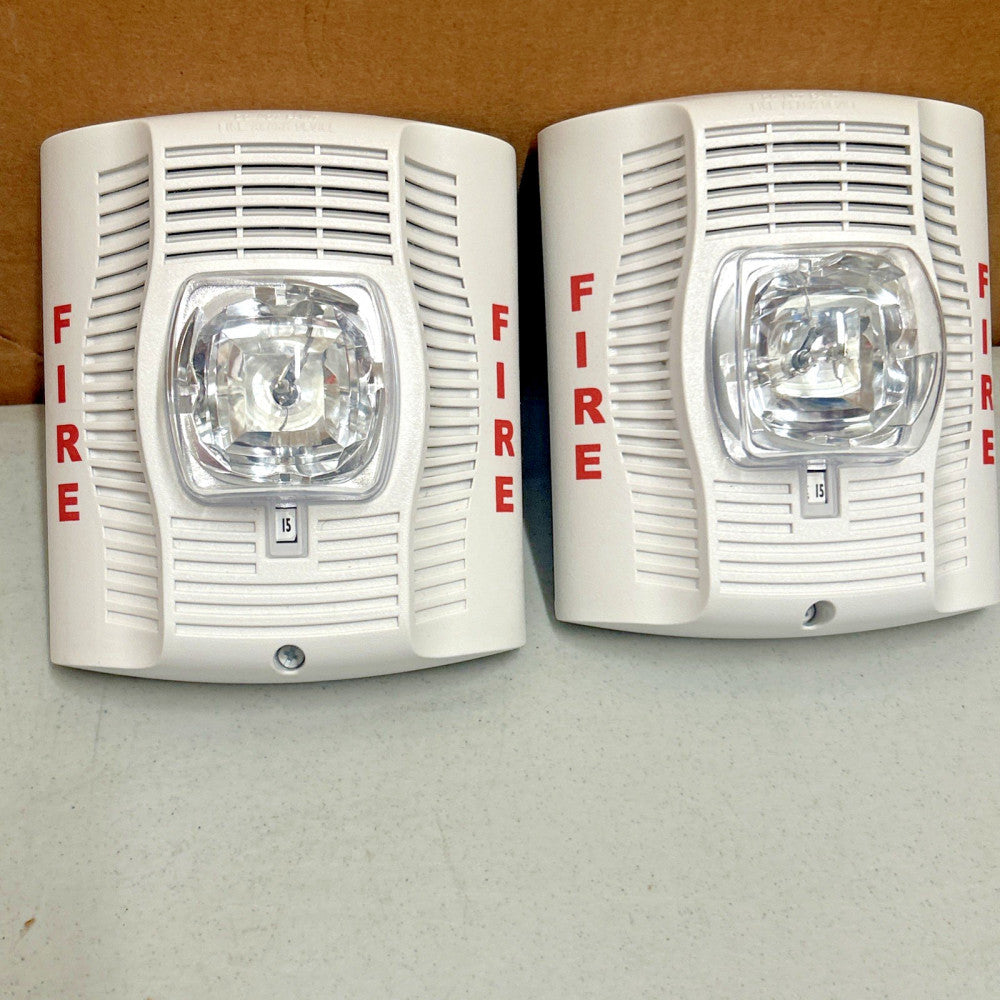 SYSTEM SENSOR SPSW Fire Speaker Strobe Alarm White -Lot Of -2- (z)