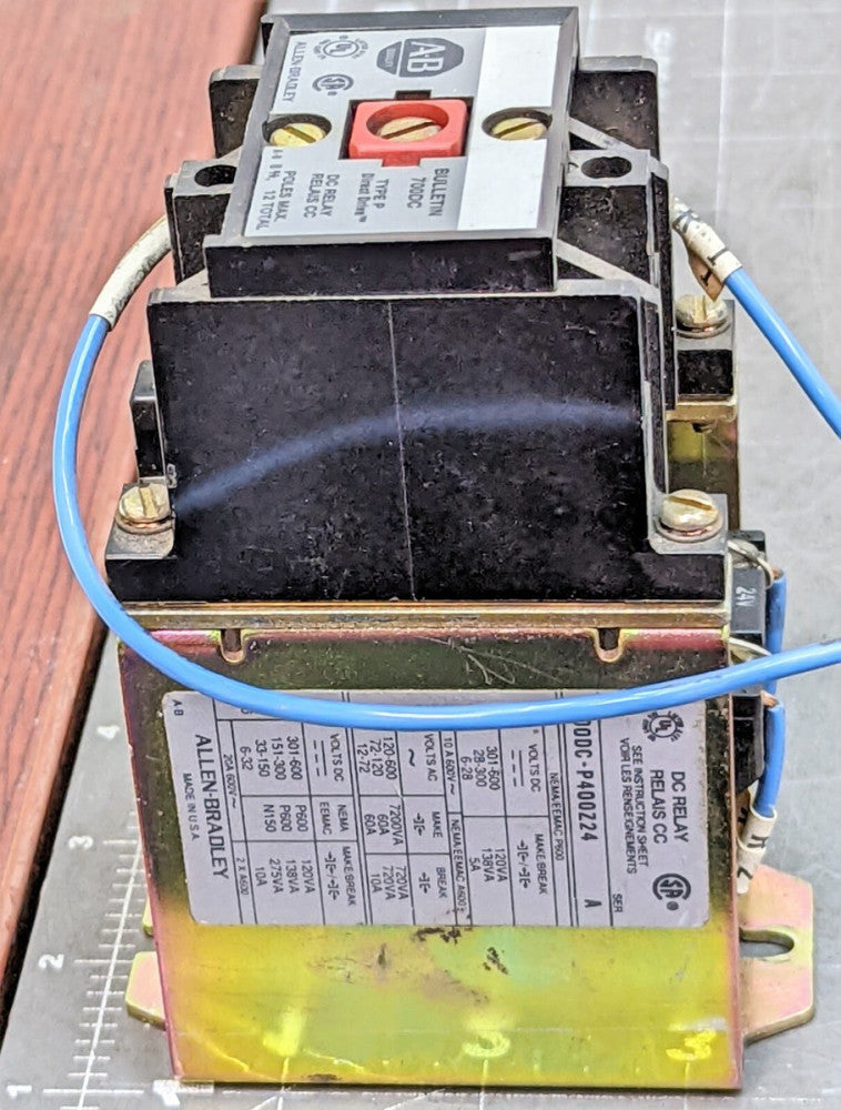ALLEN BRADLEY 700DC-P400Z24 DC CONTROL OPEN TYPE RELAY 24 VDC COIL [A4B2]