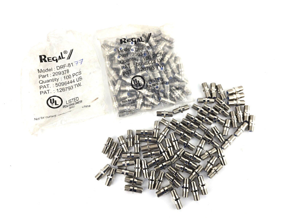 Lot 177pcs REGAL DRF-81 Connectors F-81 BARRELS Indoor/Outdoor High Frequency