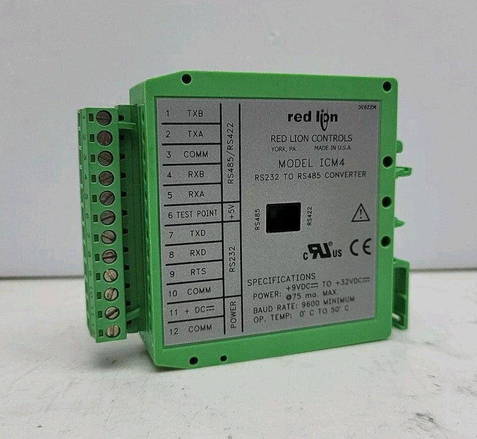 Red Lion Controls ICM40030 Module Converter DIN Rail RS232 to RS485 9 to 32 V