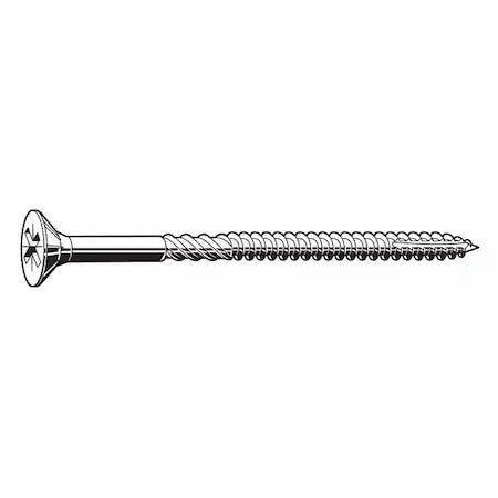 Zoro Select U30005.024.0300 Wood Screw, #14, 3 In, Zinc Yellow Steel Flat Head