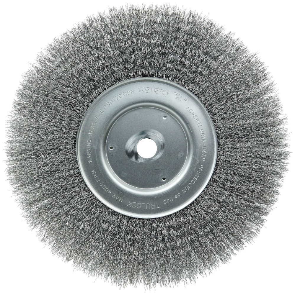 01238 10" Narrow Face Crimped Wire Wheel, 0.0104" Steel Fill, 3/4" Arbor Hole...