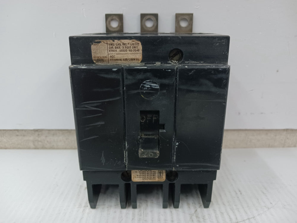WESTINGHOUSE 50 AMP BOLT-ON CIRCUIT BREAKER 3 POLE 480/277 VAC GHB3050