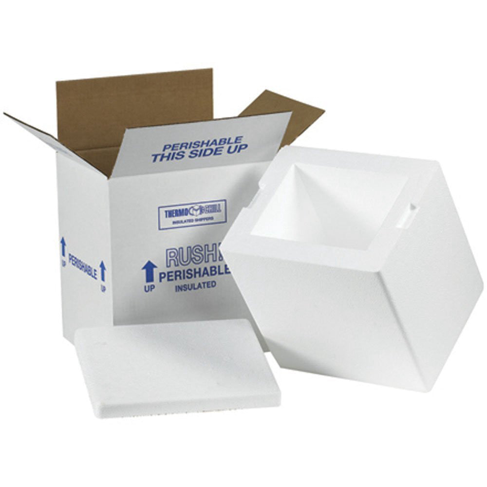 Aviditi Insulated Carton with Foam Shipping Kit, 8" x 6" x 9", White, For